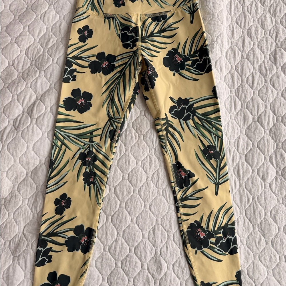Yellow Floral Leggings